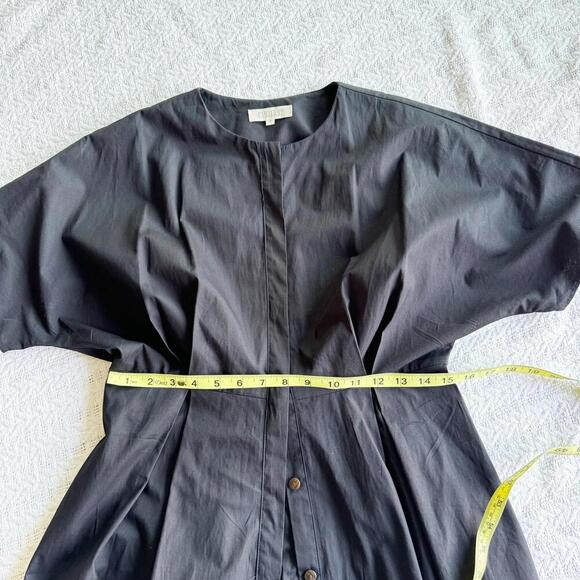 Elegant Black Button-Down Pleated Midi Dress by Partierre US Size 2-4 - Picture 7 of 9